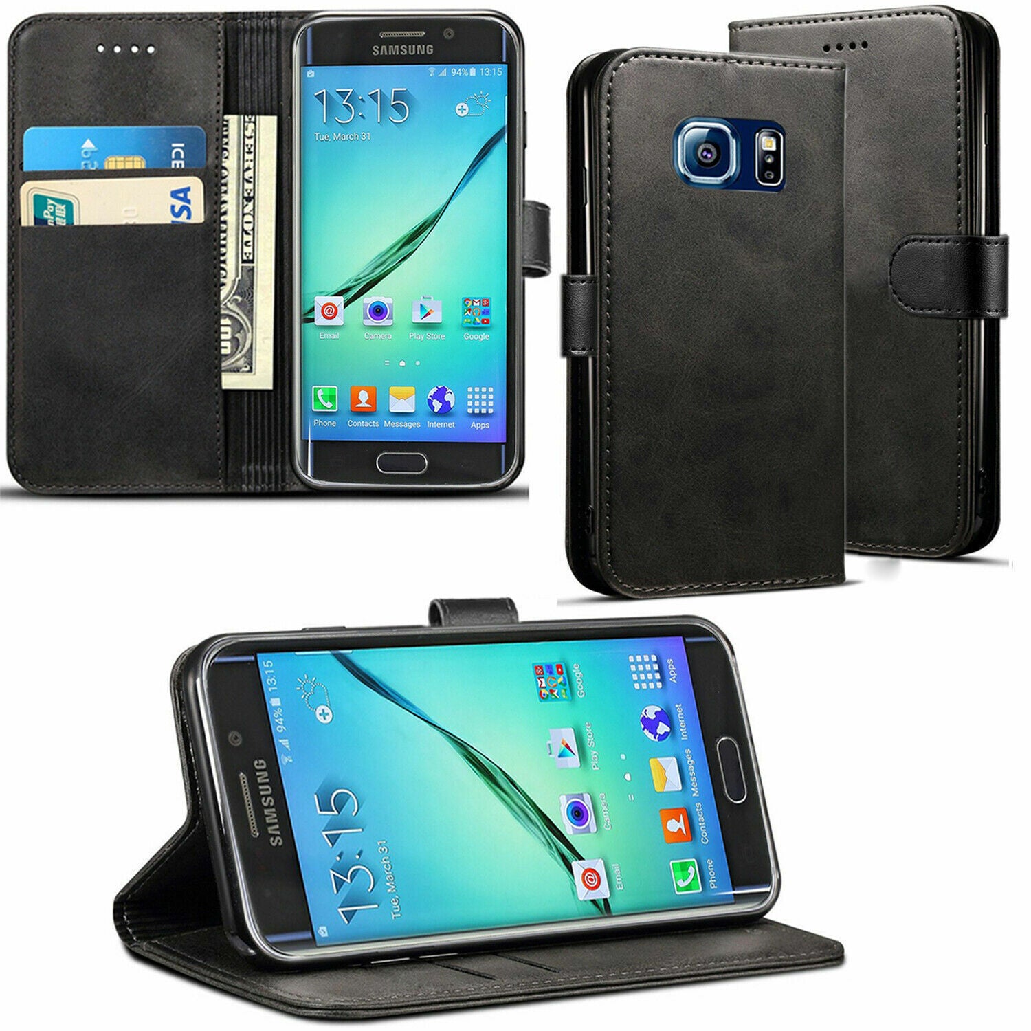 Leather Folio Wallet Case for Samsung Galaxy S7 Leather Folio Wallet Case for Samsung Galaxy S7